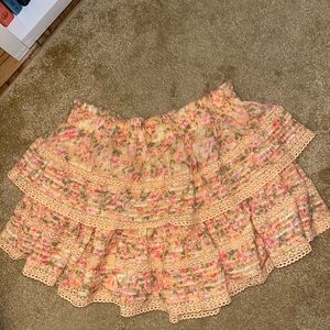 Floral Lace Trim Skirt